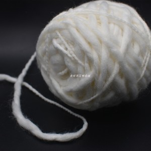卡伦手工特色线白色粗毛线大肚纱羊毛线diy编织纺织品制造材料341