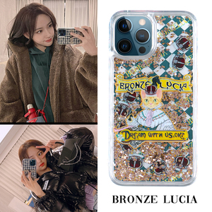 bronze lucia适用程潇同款iphone12手机壳流沙苹果13pro小众max女