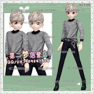 au劲舞团新款帅气黑白格子男套装搭配发型衣裤鞋7天月拍2永久6