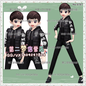 0787劲舞团新款帅气黑色男套装搭配男发上衣裤鞋7天月拍2 永久拍6