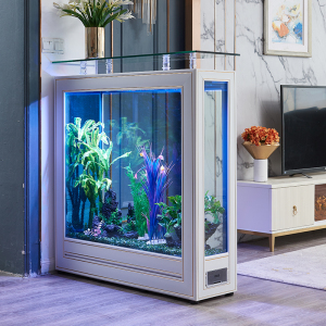 轻奢鱼缸客厅家用水族箱屏风欧式隔断免换水金鱼缸办公室生态鱼缸