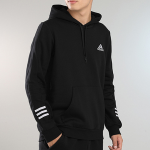 adidas阿迪达斯连帽卫衣男2021秋冬新款运动加绒保暖套头衫gd5443