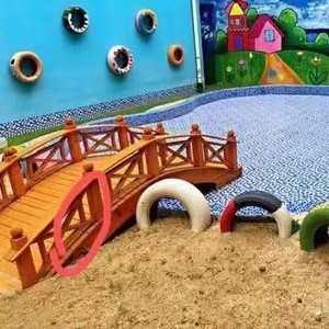 古木桥幼儿园定做实木小桥仿古栏杆木拱桥儿童玩具攀爬设施家具