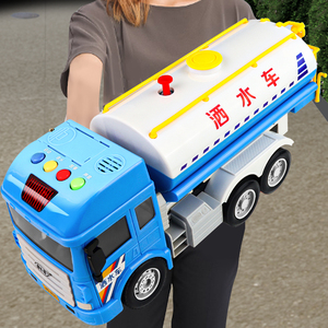 会喷水可洒水工程车儿童男孩宝宝2-3岁4玩具车汽车模型大号洒水车