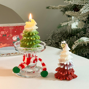 ins风雪顶圣诞树香薰蜡烛圣诞节装饰品桌面摆件创意圣诞礼物礼品