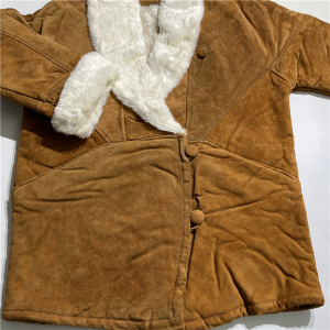 重磅vintage复古皮袄 皮毛一体加厚保暖真皮棉袄大衣男 水洗做旧
