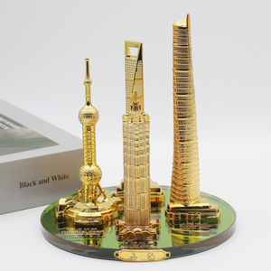 水晶底座东方明珠塔摆件金茂大厦上海中心建筑模型特色旅游纪念品