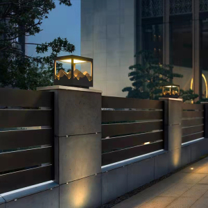 新中式柱头灯太阳能庭院灯户外柱子灯防水草坪灯别墅门柱灯围墙灯