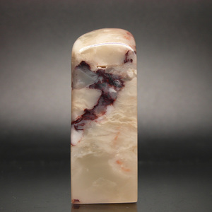 印石章料天然石头巴林石紫云冻石印章石料20*20*55mm