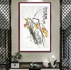 名家纯手绘真迹水墨花鸟画竖幅兰花清芬幽远卧室书房玄关装饰挂画