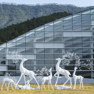 抽象梅花鹿玻璃钢动物雕塑户外园林景观小品房地产装饰品麋鹿摆件