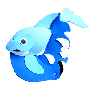 eva幼儿园表演道具海豚头饰动物大鲸鱼头套面具舞会生日派对帽子