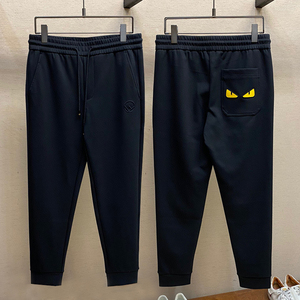 fendi芬迪秋冬男士商务休闲卫裤时尚小怪兽眼睛束脚修身运动长裤