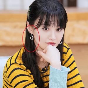 让生活好看郑爽同款耳环珍珠月亮纯银女耳线明星2020新款长款耳饰