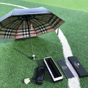 巴宝莉两用遮阳折叠伞情侣送礼博柏利bbr格子晴雨伞外贸尾单