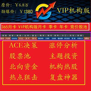 大智慧全推|ACE决策|VIP机构|365月卡|L2十档|集合竞价涨停股票池