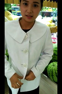 7,80年代怀旧有机玻璃纽扣白色海军领西服收藏