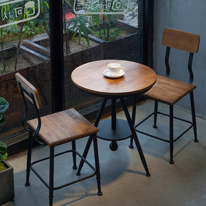 星巴克美式咖啡厅桌椅组合户外休闲阳台小圆桌甜品奶茶店酒吧桌椅