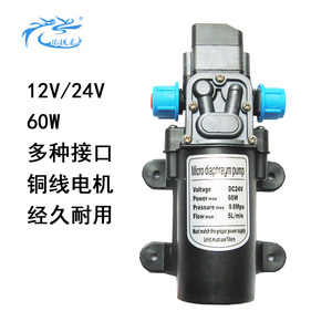电动隔膜泵12V24V60W洗车植保机喷雾器打药直流自吸家用增压水泵