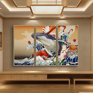 浮世绘日式酒店挂画日料餐厅民宿装饰画温泉壁画客厅玄关和风挂画