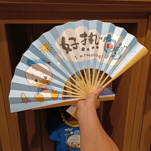 迪士尼折叠扇手摇扇子唐老鸭扇子好热鸭夏日风扇