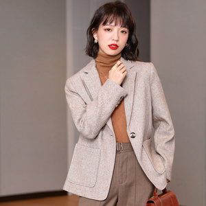 人字纹小西装外套