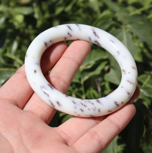 方言精品和田玉佩戴级青海料野牛沟桂花糕58mm精美女士正装手镯n2