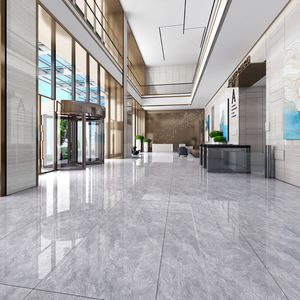 佛山通体大理石灰色客厅瓷砖餐厅地板砖750x1500亮光耐脏酒店地砖