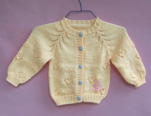 纯手工编织宝宝毛衣女开衫