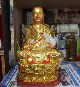 香樟木雕神像佛像工艺品摆件道教供奉普安普庵祖师12寸16寸19寸