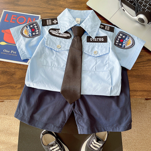 男童夏装套装角色扮演童装儿童警察小交警制服夏季宝宝六一演出服