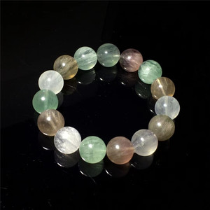 天然糖果色萤石手链 玻璃体拉丝海水蓝萤石手链 学生个性礼品