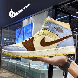 aj男鞋正版非洲风情高版本aj1蒂芙尼绿low女鞋新款官网高帮爱欧文