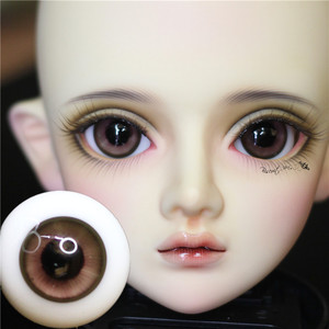bjd娃娃眼睛浅棕色巧克力色16mm现货眼珠1/34分巨婴花纹路地瓜眼