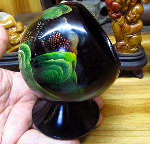 七八十年代老福州脱胎漆器 中国工艺品三宝 精美烟灰缸 旧家藏