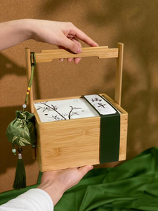 创意竹木端午节粽子特产茶叶咸鸭蛋外包装盒酒店手提礼品盒空盒