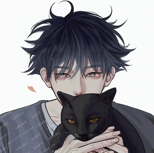 头像 图片男 卡通 动漫手绘 气质男生宠物猫咪 高清头像 自动发货