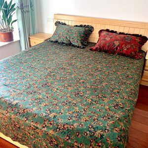 奢华享受小重磅纯真丝缎面卡通印花香云纱家居床品床单被套四件套