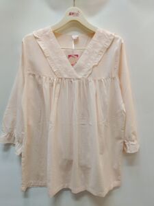 狐狸公主春夏女梭织棉薄款v领套头刺绣家居睡衣套装10423w