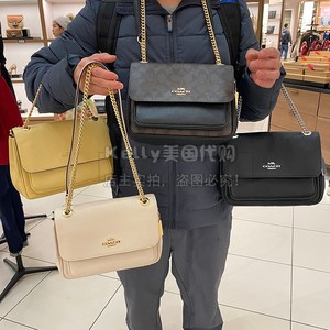 美国代购coach蔻驰新款女包翻盖链条包klare25单肩斜挎流浪包