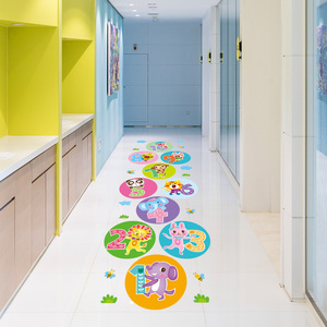 幼儿园跳房子格子走廊地面地板贴防水可移除贴纸儿童房装饰墙贴画