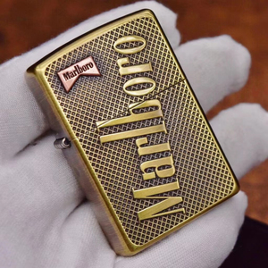 原装正品 美国zippo 复古网格万宝路紫铜小贴章
