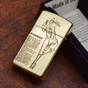 原装正品 美国zippo 1654b黄铜海报风中女郎点烟风女(带防伪码