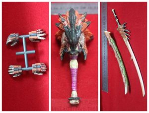 日本正版 散货 千值练 怪物猎人4 雄火龙 剑士 配件