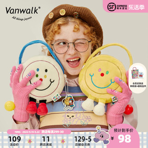 VANWALK HALO 原创设计可爱笑脸迷你公仔包少女新款手提斜挎小包