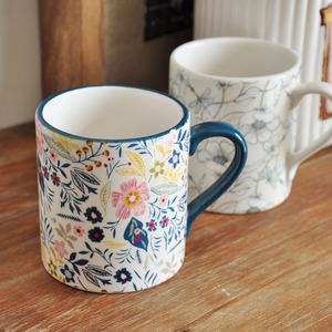 外贸乡村陶瓷贴花花纹个性杯子马克杯水杯 办公室摆件装饰品礼物