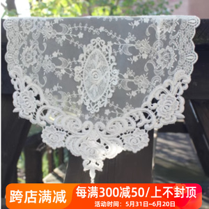韩国正品 欧式白色蕾丝绣花装饰桌旗 餐桌桌布 桌垫 茶几桌旗