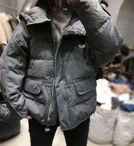 米索羽绒服冬加厚90白鸭绒保暖宽松时尚短款连帽羽绒服外套女1705