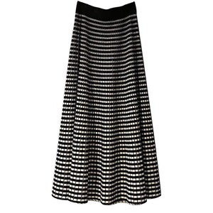 渐变华夫格半身裙中长款女高腰显瘦韩版春秋百搭复古风羊毛针织裙