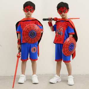 幼儿园六一儿童夏季cospla美国队长角色扮演蜘蛛侠衣服演出服套装